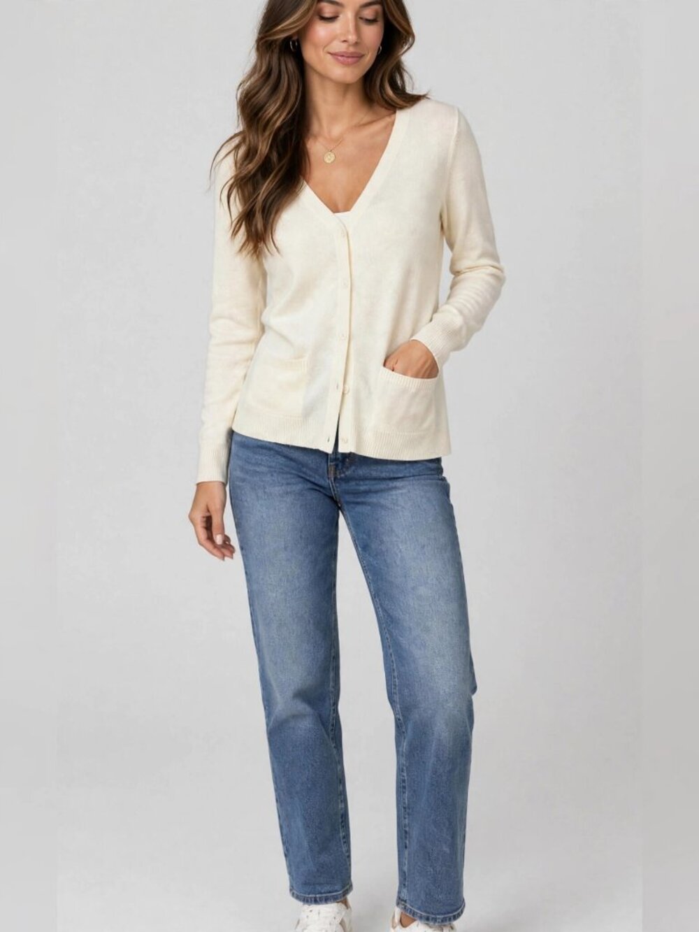 Lord & Taylor 100% Merino Wool V-Neck Cardigan Sweater XS